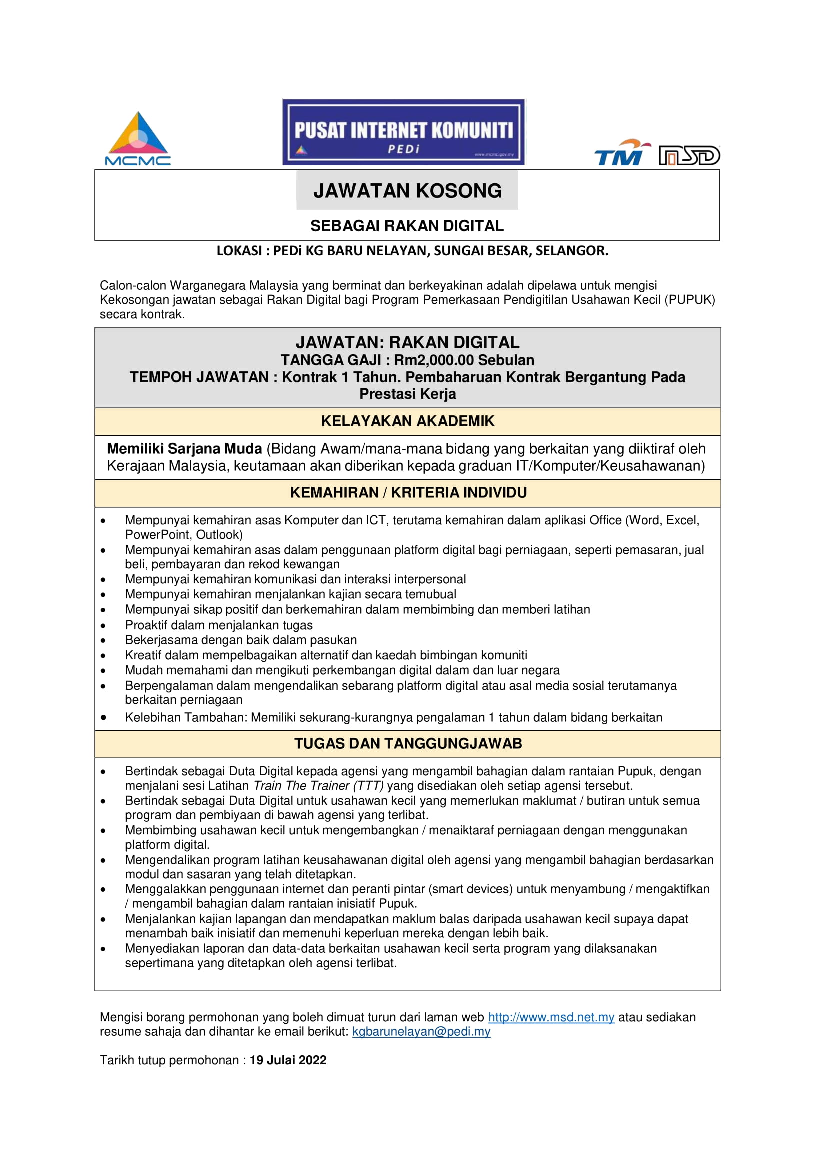 VACANCY-RD-PEDI-KBN-Julai-2022